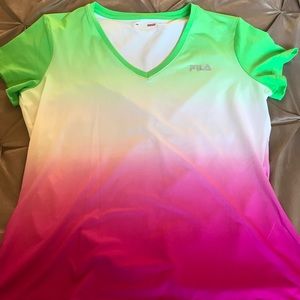 FILA fun V-neck work out shirt. NWOT